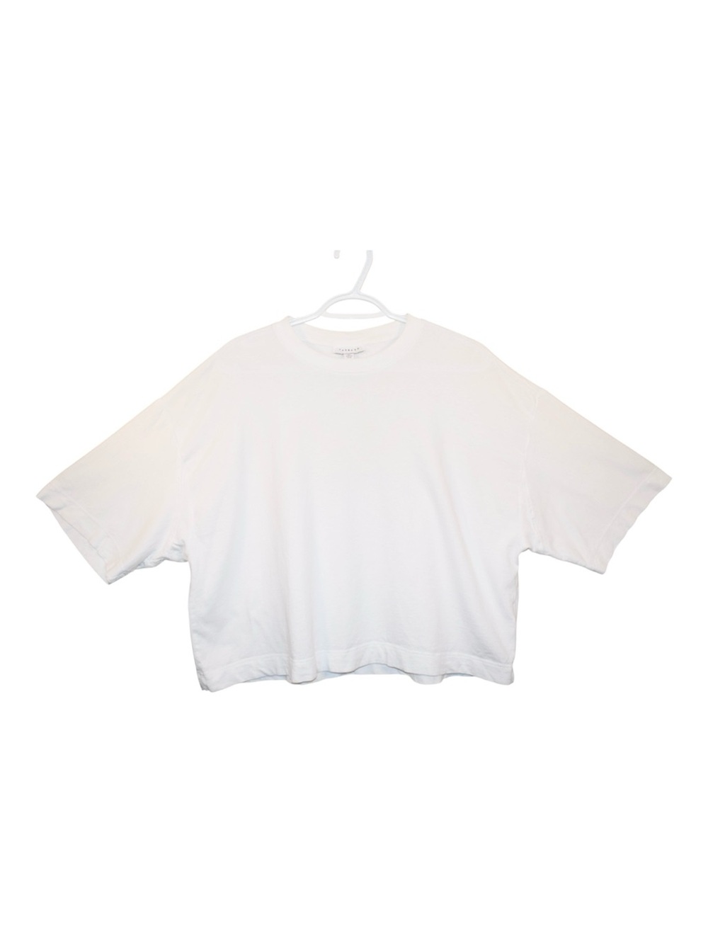 Topshop White Crewneck Cropped Tee